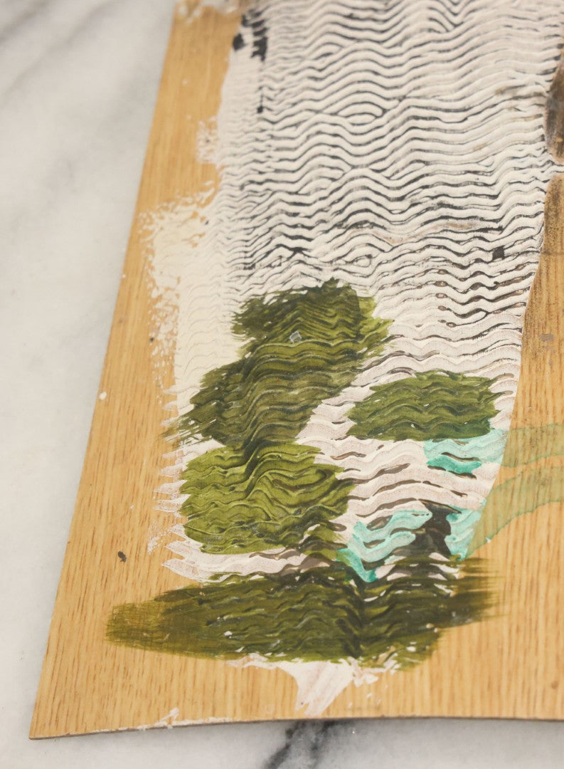 Lot 036 - Grouping Of Five Vintage Wood Paint Test Panels Used By Painter Of Duck Decoys, Circa 1995-2005, As Found 