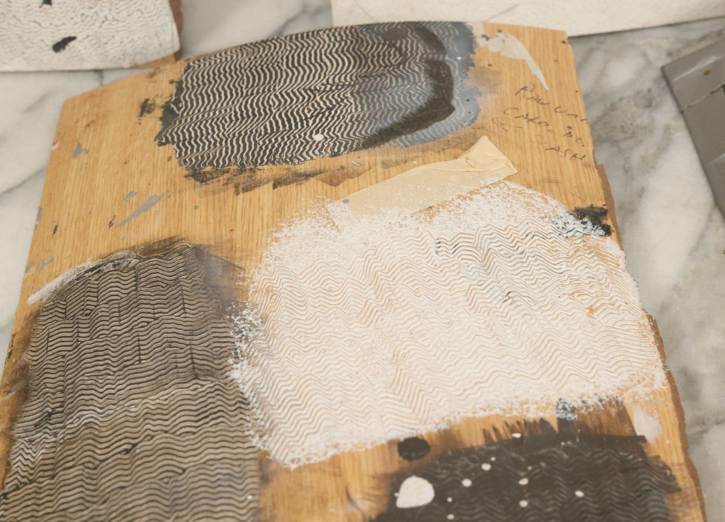 Lot 036 - Grouping Of Five Vintage Wood Paint Test Panels Used By Painter Of Duck Decoys, Circa 1995-2005, As Found 