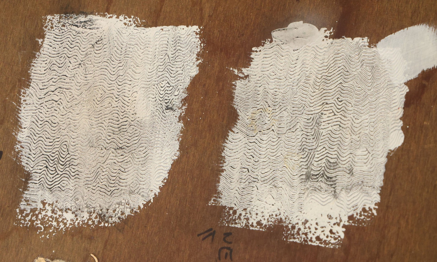 Lot 036 - Grouping Of Five Vintage Wood Paint Test Panels Used By Painter Of Duck Decoys, Circa 1995-2005, As Found 