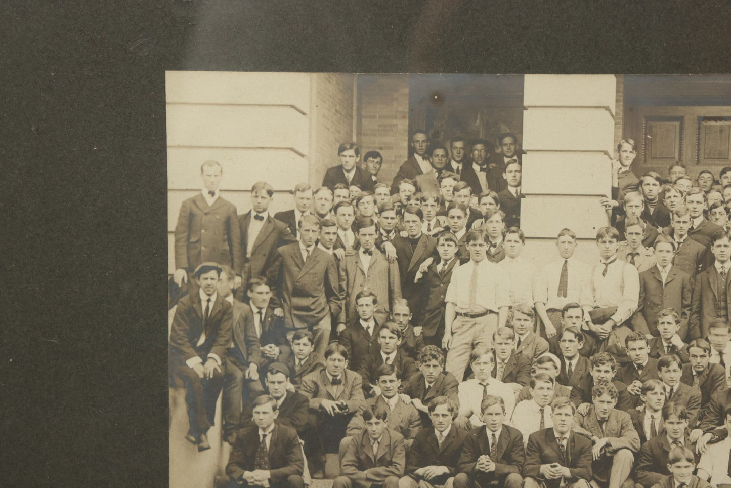 Lot 039 - Antique Boarded Group Photograph Of Dartmouth College Men's Class Of 1907, New Hampshire, In Frame, 19-3/4" x 10-3/4"