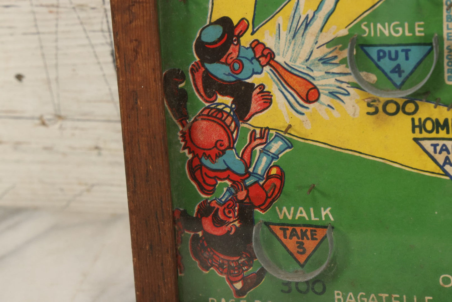 Lot 041 - Vintage Tabletop Baseball Pinball Game "Poosh-M-Up Jr. 4-In-1" With Clowns Playing Baseball, By Northwestern Products, St. Louis, Missouri, Made In Usa, 11-1/4" x 17-1/4"