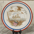 Lot 050 - Antique Transferware Porcelain Plate Commemorating The Us Battleship Maine, Destroyed In Havana Harbor, Cuba, 1898, "Remember The Maine", Hallmarked On Verso, 8-1/2" Diameter