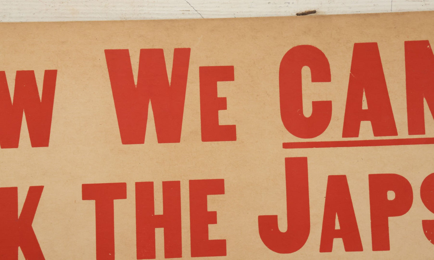 Lot 051 - Vintage WWII Screen Printed Anti-Japanese Propaganda Poster On Cardstock, By Buck Printing Co., Boston, Massachusetts, Advertising An Article By Austen Lake, Note Wear, 19-1/4" x 11-1/4"