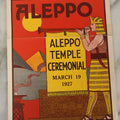 Lot 060 - Vintage Aleppo Temple Ceremonial Shriners Freemasons Pamphlet March 1927, With Egyptian Motif, Note Tear
