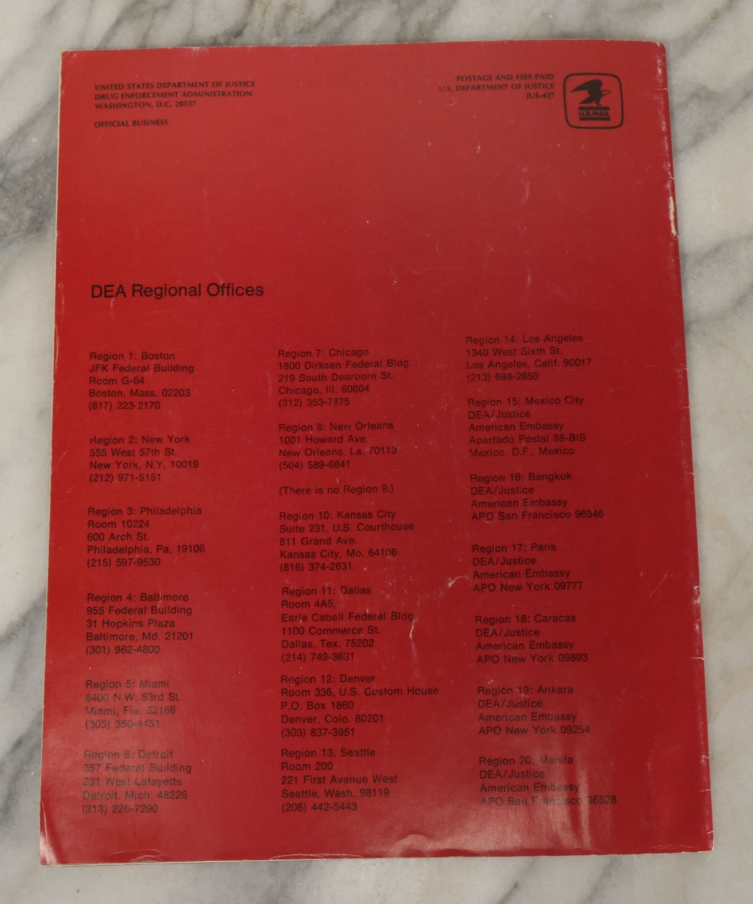 Lot 061 - "Drugs Of Abuse" United States Department Of Justice & Drug Enforcement Administration, D.E.A., Educational Pamphlet, Published By Carter Administration, 1977