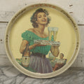 Lot 068 - Vintage Tecate Cerveza Estupenda Tin Lithograph Advertising Beer Tray, 13-1/8" Diameter