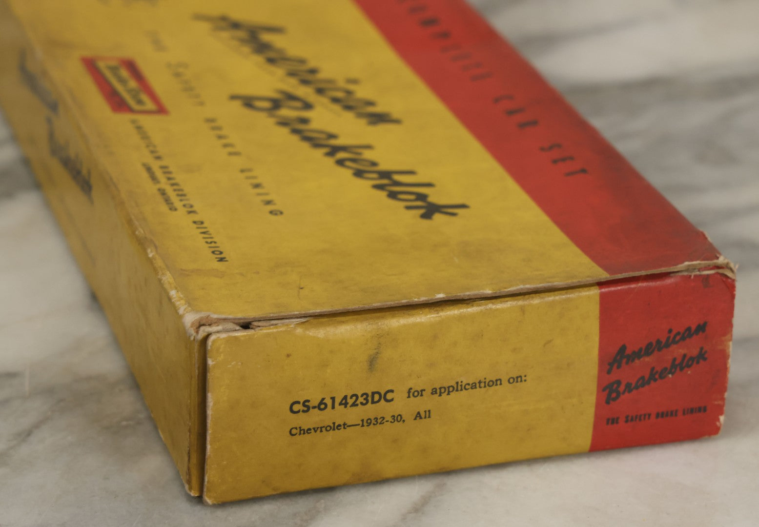 Lot 069 - Vintage American Brakeblok Safety Brake Lining Advertising Box With Stopper The Dog Mascot By Dominion Brake Shoe Company, Lindsay, Ontario, Canada, Circa 1946