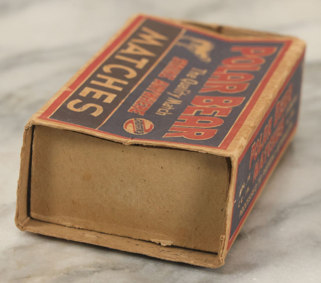 Lot 070 - Vintage Polar Bear Quality Strike Anywhere Matches Advertising Box By Griffin Grocery Co. Of Oklahoma, Texas And Arkansas, Box Empty