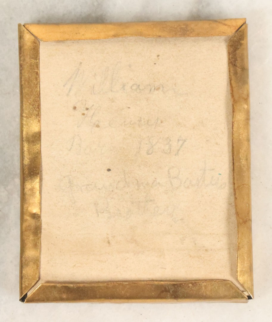 Lot 103 - Antique 1/9th Plate Ambrotype Photograph Of Young Man In Hat And Bowtie, Identified On Verso, Illegible, Note Heavy Wear, Uncased