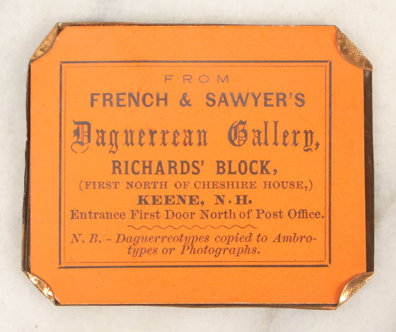 Lot 106 - Single Antique Tintype Photograph, Elegant Young Woman With Curly Hair, With Paper Backing, From French And Sawyers, Daguerrean Gallery, Richards' Block, Keene, New Hampshire
