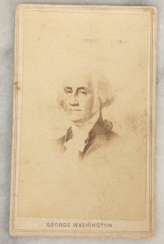 Lot 115 - Single Antique Carte De Visite C.D.V. Illustrated Album Filler Card Depicting George Washington, No Publishers Mark
