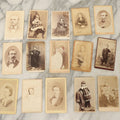 Lot 120 - Grouping Of 17 Antique Carte De Visite C.D.V. Photographs Of Men, Women And Children, Including Mother With Tiny Baby And Boy With Pink Tinted Bowtie