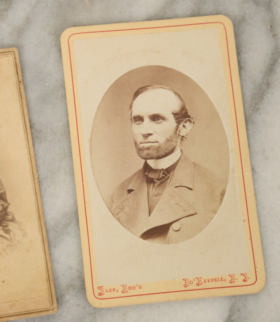 Lot 120 - Grouping Of 17 Antique Carte De Visite C.D.V. Photographs Of Men, Women And Children, Including Mother With Tiny Baby And Boy With Pink Tinted Bowtie