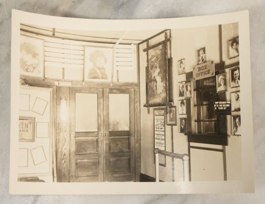 Lot 127 - Antique Interior Photograph Of Box Office Of Haubert Theater With Photos Of Movie Stars In Lobby, Newfoundland, Canada