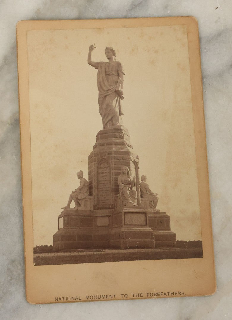 Lot 131 - Antique Cabinet Card Photograph Of The National Monument Of The Forefathers, C.H. Rogers Publisher, Plymouth, Massachusetts