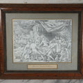 Lot 001 - Antique Hand Drawn Pencil Illustration After Johann Sadeler (Netherlands, 1550 - 1600) "The Sinful Humanity Before The Flood," Artist Signed Carl J. Brerdbach, Dated 1871, Lower Left, In Ornate Frame, 26-7/8" x 22-3/8"