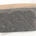 Lot 108 - Vintage Hand Carved Patriotic American Eagle Woodblock Stamp With Shield, Arrows, And Olive Branch