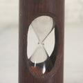 Lot 110 - Vintage Red Sand Hourglass In Turned Wooden Holder With Threaded Tops, Note Chips In Wood, Paint Marks, 2-5/8" Height