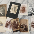 Lot 126 - Grouping Of 10+ Antique And Vintage Cabinet Card, Boarded, And Snapshot Photographs Of Children Posing And At Play, Including Girl With Dog, Children On Horse, Boy On Bicycle, And Boy On Sled