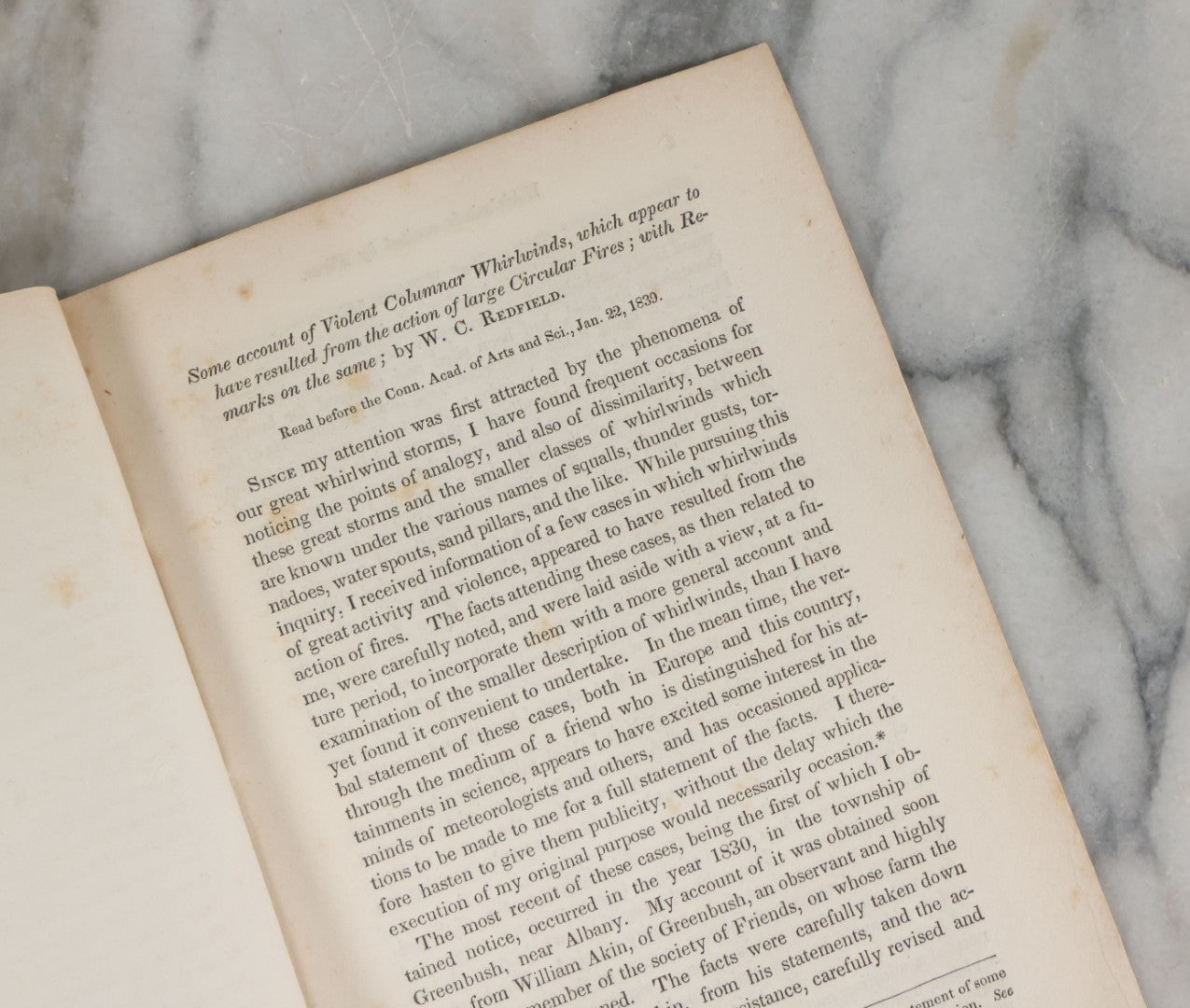 Lot 133 - Antique Booklet "Whirlwinds And Typhoons: Wildwinds Excited By Fire, Typhoons Of The China Sea" By W.C. Redfield, From The American Journal Of Science And Arts, New York