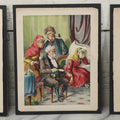 Lot 137 - Grouping Of 3 Antique Hand Colored Prints Of Comic Anthropomorphic Monkeys In Various Scenes Including Monkey Torturing Kittens, Backed With Mat Board