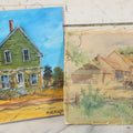 Lot 138 - Pair Of Unframed Paintings Including Painting On Paper Of Fisherman's Home In Belfast Maine, Artist Signed Bill Paxton, 1982, And Antique Watercolor Of Farmhouse, Artist Signed M. White 1894