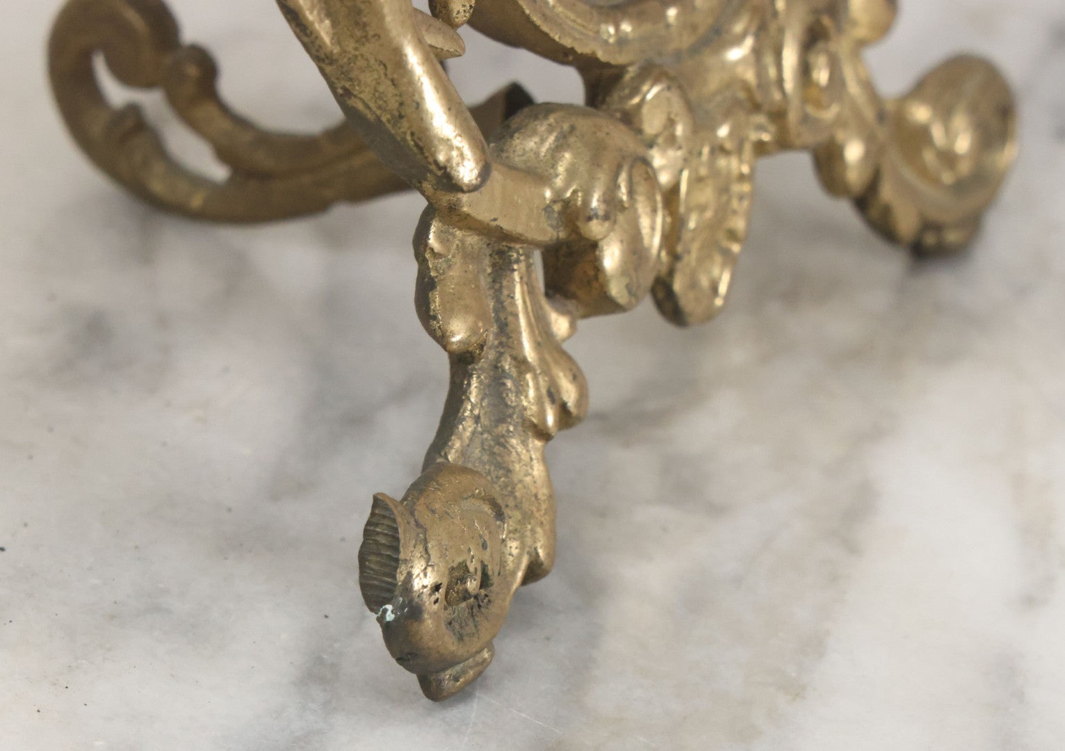 Lot 014 - Antique Cast Iron Gold Painted Mirror With Fairy Motif, Note Damage, Loss To Left Side