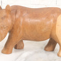 Lot 019 - Vintage Folk Art Hand Carved Wooden Rhinoceros Figurine, Approx. 7-1/2" Length