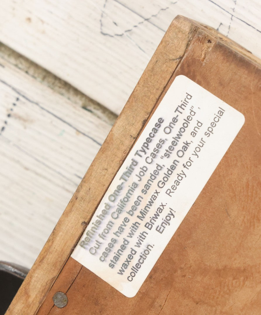 Lot 022 - Antique Hamilton Print Letterpress Type Dividing Drawer Tray, Cut Down To Size, 10-3/8" x 17-3/8" With Handle