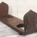 Lot 023 - Antique Hand Carved Wooden Arts And Crafts Folding Bookstand With Flower Motif, 20" x 6"