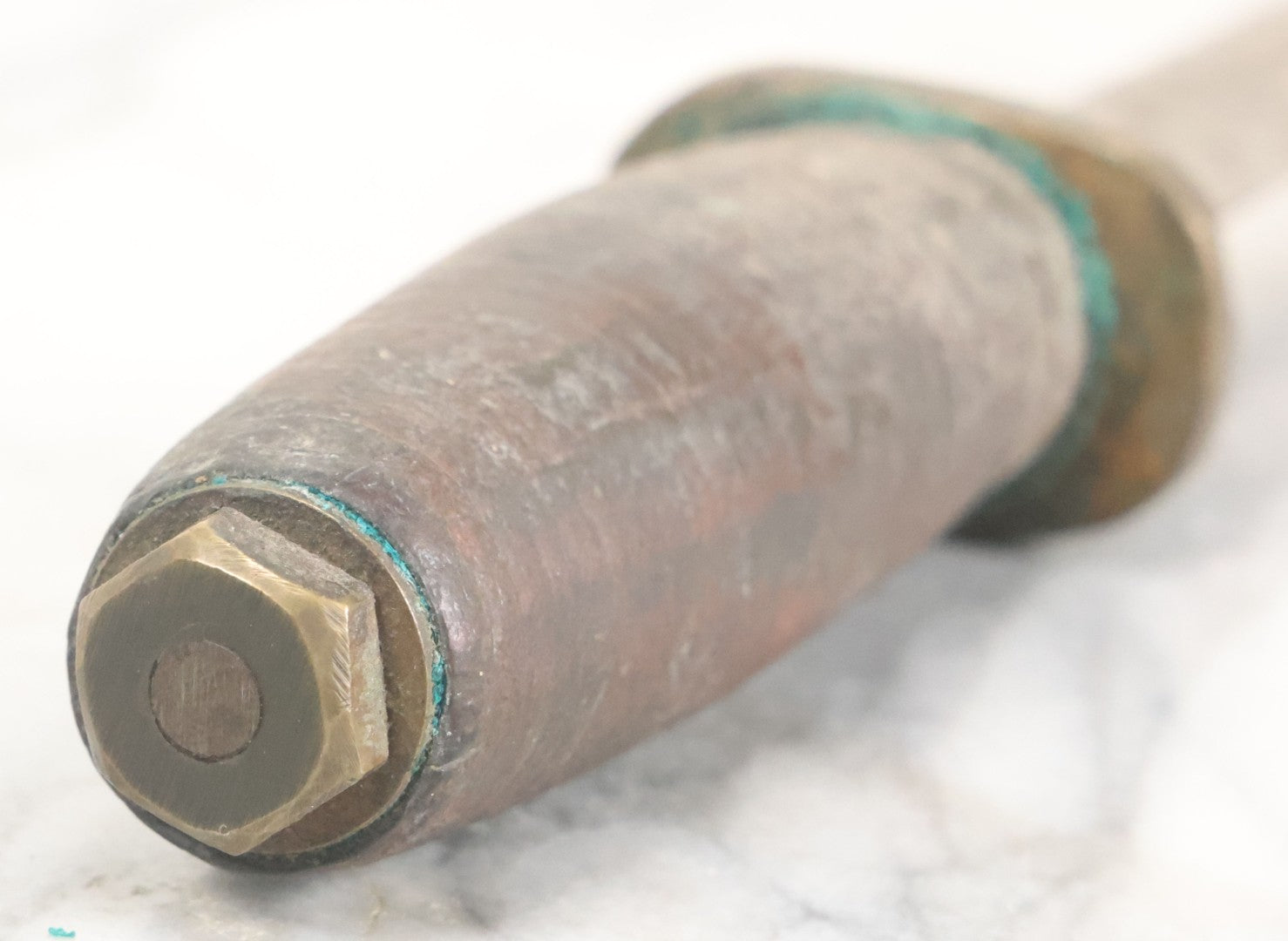 Lot 027 - Vintage Hunting Knife With Leather Sheath, Maker's Mark Worn Away, 5-1/4" Blade Length