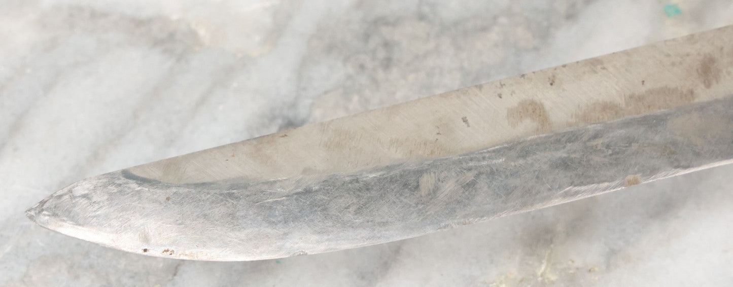 Lot 027 - Vintage Hunting Knife With Leather Sheath, Maker's Mark Worn Away, 5-1/4" Blade Length