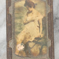 Lot 032 - Antique Tin Advertising Match Safe With Risque Woman Portrait Photo, Compliments Of W.F. Newton, West Upton, Massachusetts, Circa 1920s, Note Lid Pin Loosening, Heavy Rust And Wear, Blemish On Photo