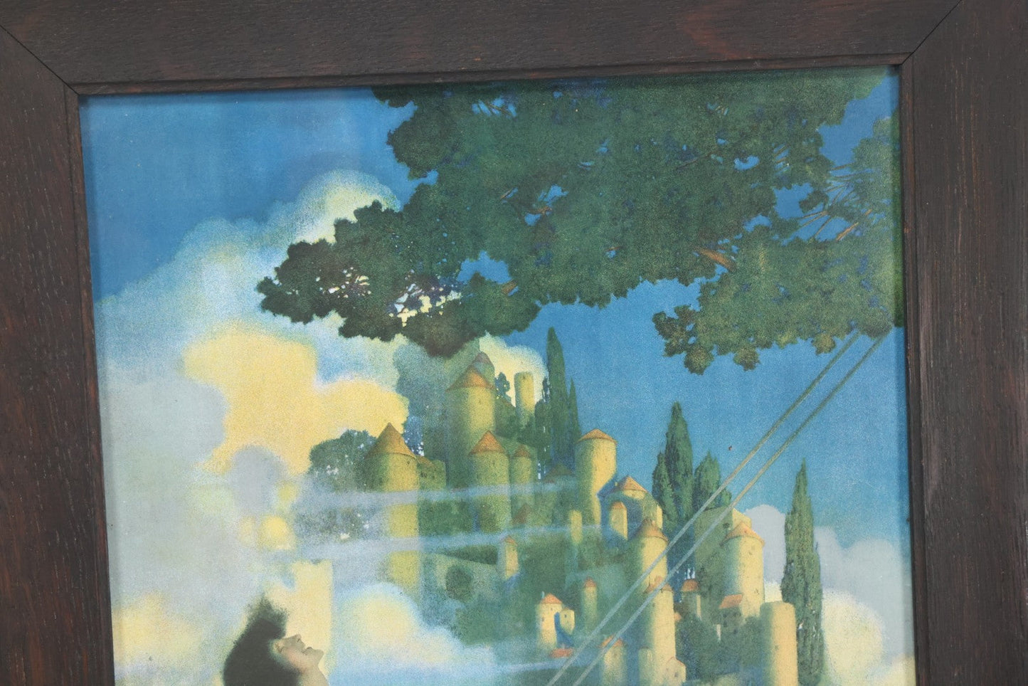 Lot 043 - Antique Maxfield Parrish Lithograph Print "The Dinky Bird" Chromolithograph, Illustrating Eugene Field's "Poems Of Childhood", Early 20th Century, 14-7/8" x 19" Framed