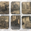 Lot 054 - Grouping Of 6 Antique Tintype Photographs Taken Outdoors, Of Men Women And Children