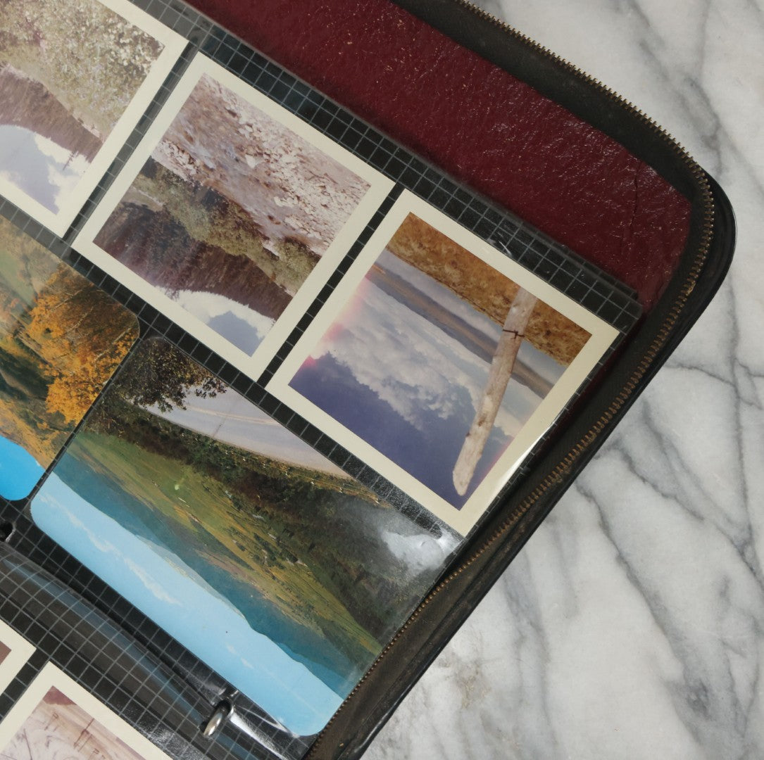 Lot 074 - Vintage Photo Album And Scrapbook Including Many Snapshot Photographs And Postcards Of Travel In The Midwestern And Western U.S., Circa 1950 To 1970, In Leather Folio, Not All Pages Pictured