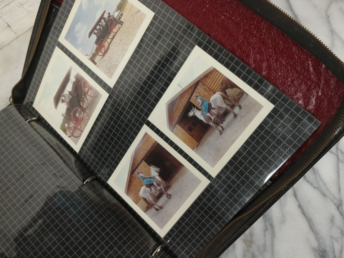 Lot 074 - Vintage Photo Album And Scrapbook Including Many Snapshot Photographs And Postcards Of Travel In The Midwestern And Western U.S., Circa 1950 To 1970, In Leather Folio, Not All Pages Pictured