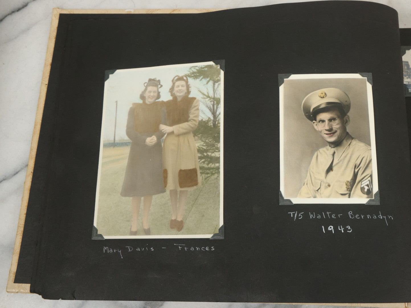 Lot 075 - Vintage WWII Era (1940s) Snapshot Photo Album Featuring Many Photos Of Soldiers, Boston, Farm Animals, Belonged To Francis And Melvin De Jaqer, Photos From Camp Forrest Tennessee, All Photos Pictured