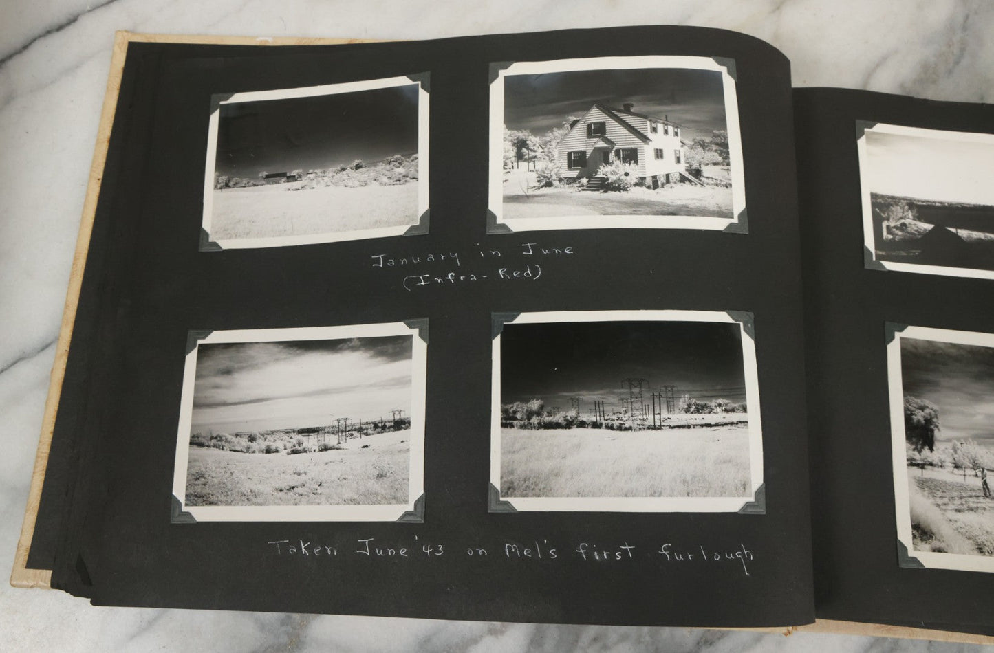 Lot 075 - Vintage WWII Era (1940s) Snapshot Photo Album Featuring Many Photos Of Soldiers, Boston, Farm Animals, Belonged To Francis And Melvin De Jaqer, Photos From Camp Forrest Tennessee, All Photos Pictured