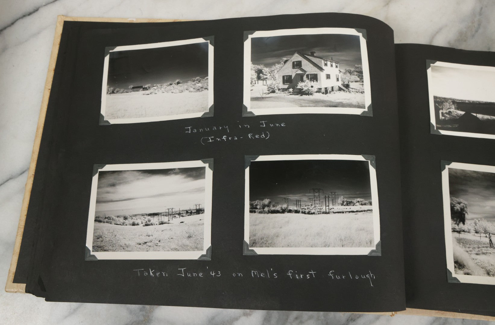 Lot 075 - Vintage WWII Era (1940s) Snapshot Photo Album Featuring Many Photos Of Soldiers, Boston, Farm Animals, Belonged To Francis And Melvin De Jaqer, Photos From Camp Forrest Tennessee, All Photos Pictured