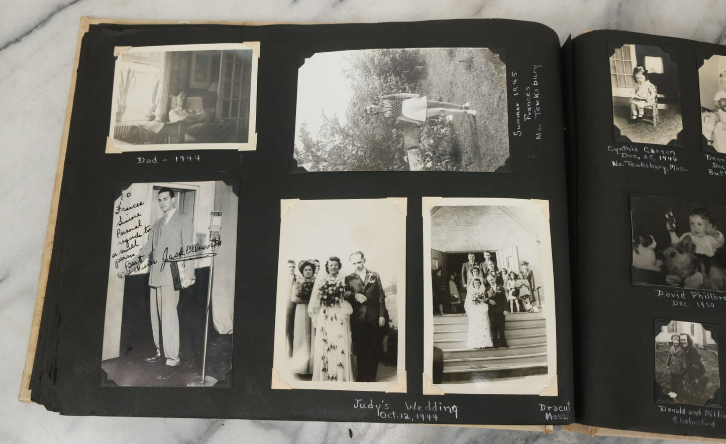 Lot 075 - Vintage WWII Era (1940s) Snapshot Photo Album Featuring Many Photos Of Soldiers, Boston, Farm Animals, Belonged To Francis And Melvin De Jaqer, Photos From Camp Forrest Tennessee, All Photos Pictured