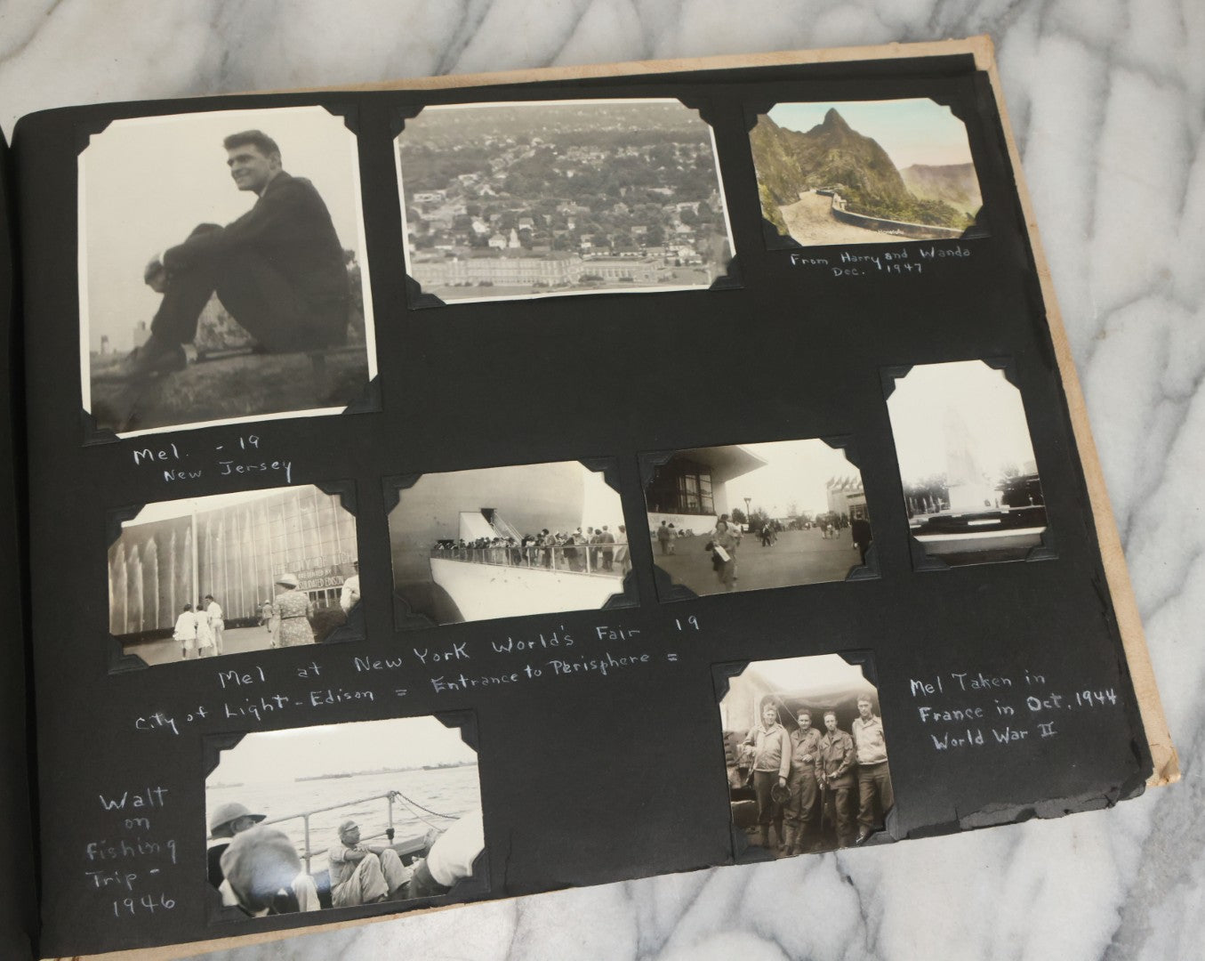 Lot 075 - Vintage WWII Era (1940s) Snapshot Photo Album Featuring Many Photos Of Soldiers, Boston, Farm Animals, Belonged To Francis And Melvin De Jaqer, Photos From Camp Forrest Tennessee, All Photos Pictured
