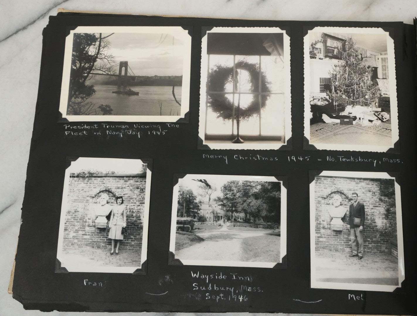 Lot 075 - Vintage WWII Era (1940s) Snapshot Photo Album Featuring Many Photos Of Soldiers, Boston, Farm Animals, Belonged To Francis And Melvin De Jaqer, Photos From Camp Forrest Tennessee, All Photos Pictured