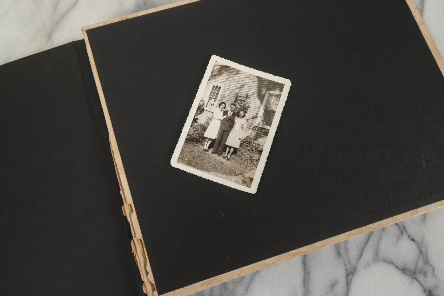 Lot 075 - Vintage WWII Era (1940s) Snapshot Photo Album Featuring Many Photos Of Soldiers, Boston, Farm Animals, Belonged To Francis And Melvin De Jaqer, Photos From Camp Forrest Tennessee, All Photos Pictured