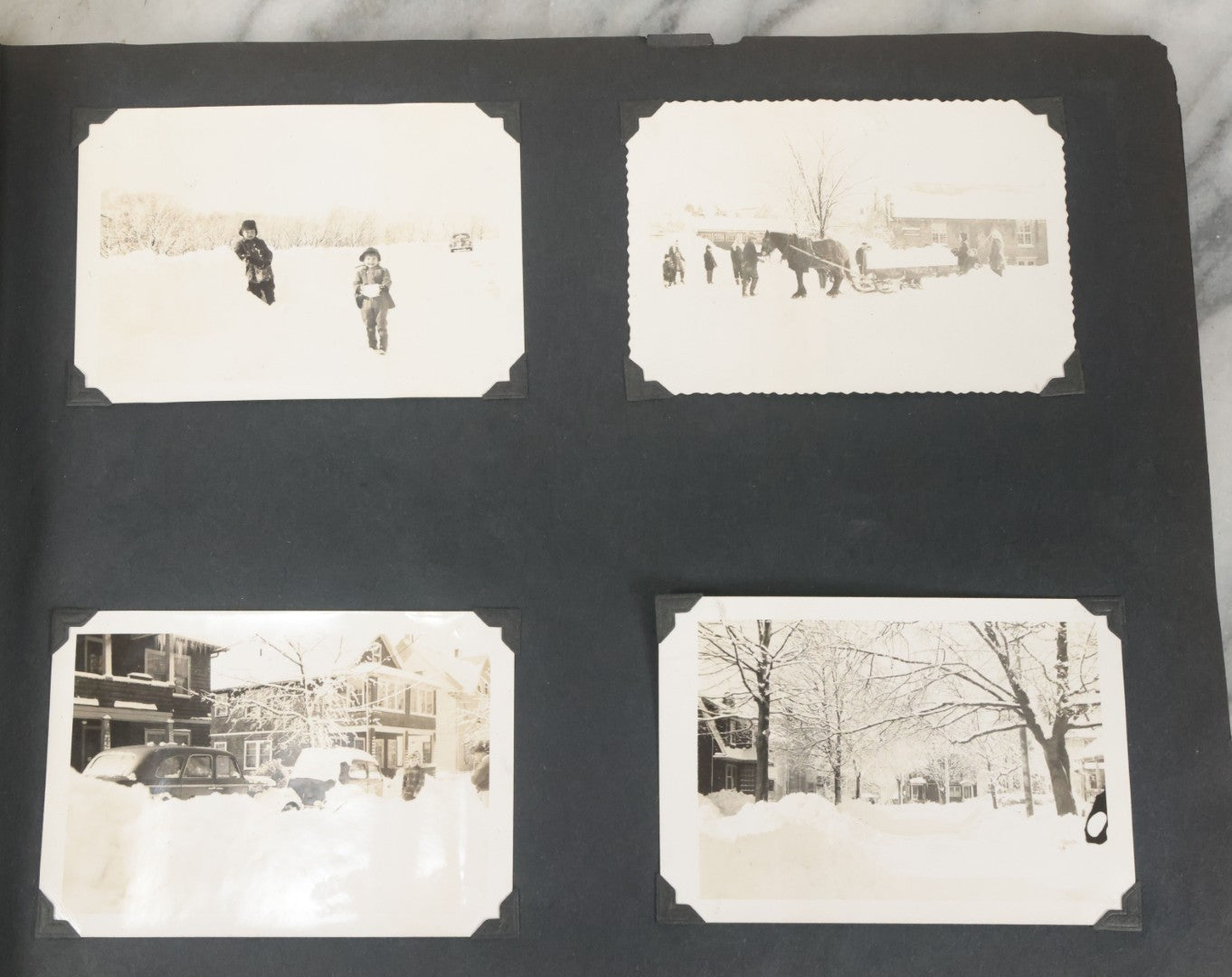 Lot 076 - Vintage Snapshot Photo Album Containing Mostly Photos Of Children And Family And Photos Of Times Square, New York City, Wedding Photos, With Pirate On Cover, Circa 1940s, Note Cover Detached, All Photos Pictured