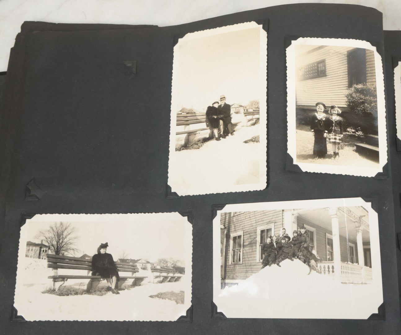 Lot 076 - Vintage Snapshot Photo Album Containing Mostly Photos Of Children And Family And Photos Of Times Square, New York City, Wedding Photos, With Pirate On Cover, Circa 1940s, Note Cover Detached, All Photos Pictured