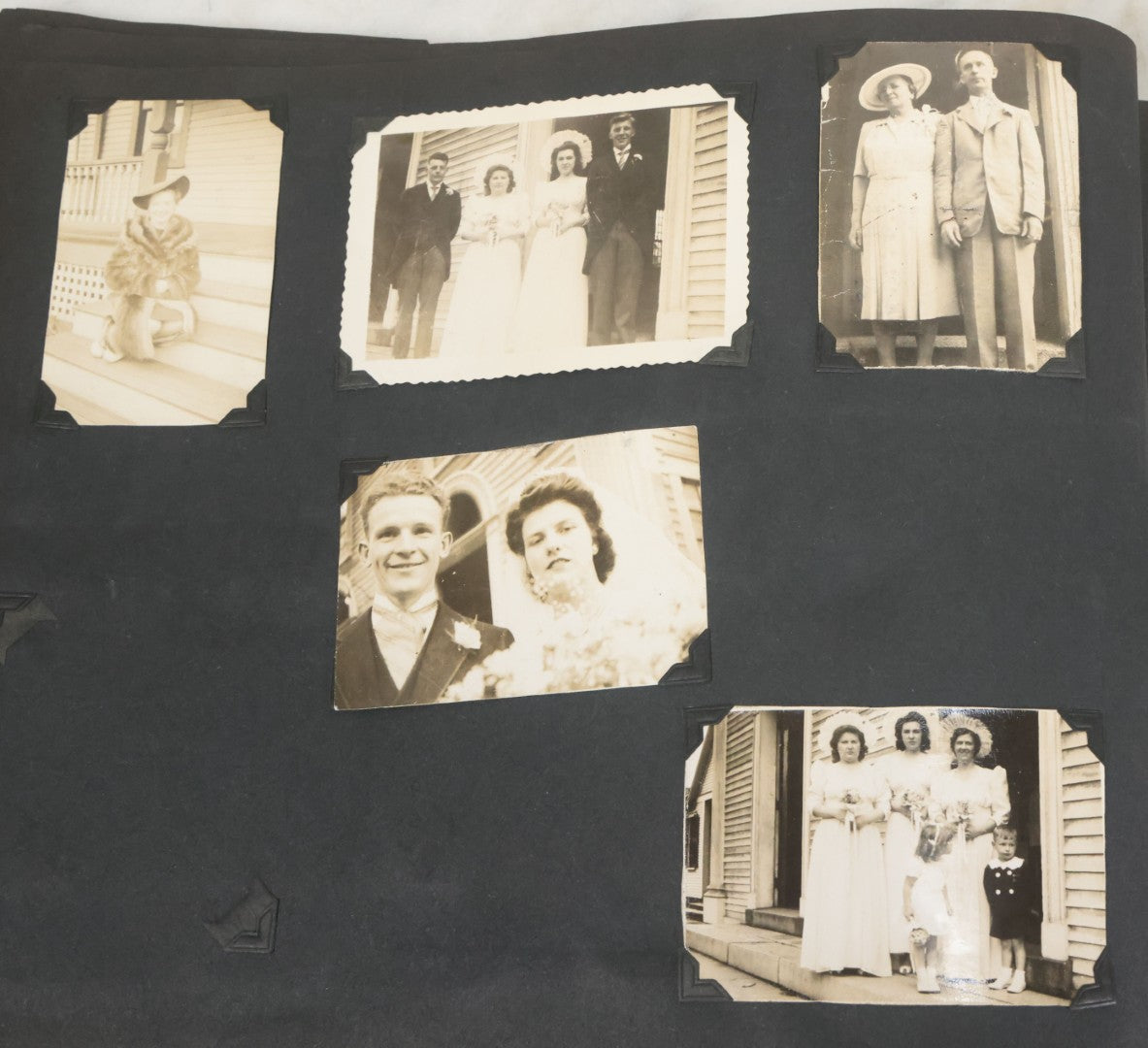 Lot 076 - Vintage Snapshot Photo Album Containing Mostly Photos Of Children And Family And Photos Of Times Square, New York City, Wedding Photos, With Pirate On Cover, Circa 1940s, Note Cover Detached, All Photos Pictured