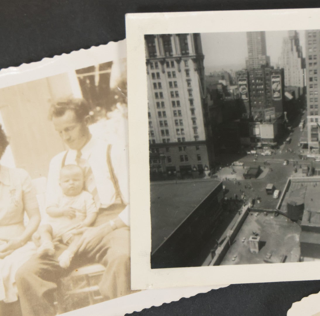 Lot 076 - Vintage Snapshot Photo Album Containing Mostly Photos Of Children And Family And Photos Of Times Square, New York City, Wedding Photos, With Pirate On Cover, Circa 1940s, Note Cover Detached, All Photos Pictured