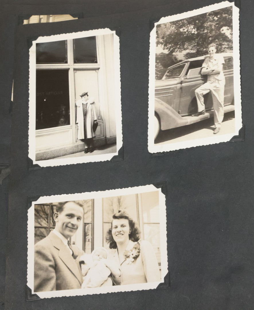 Lot 076 - Vintage Snapshot Photo Album Containing Mostly Photos Of Children And Family And Photos Of Times Square, New York City, Wedding Photos, With Pirate On Cover, Circa 1940s, Note Cover Detached, All Photos Pictured