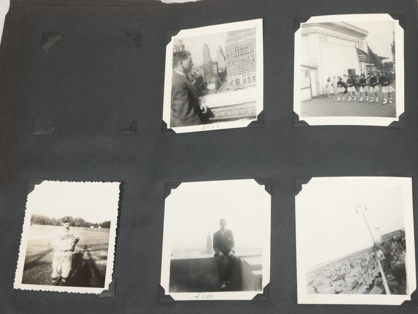 Lot 076 - Vintage Snapshot Photo Album Containing Mostly Photos Of Children And Family And Photos Of Times Square, New York City, Wedding Photos, With Pirate On Cover, Circa 1940s, Note Cover Detached, All Photos Pictured